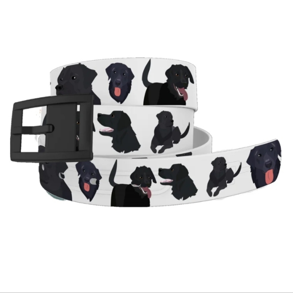 C4 Belt Black Lab Dog Belt Wildhound Black Buckle Dog Lover Graphic